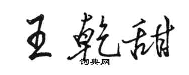 駱恆光王乾甜行書個性簽名怎么寫