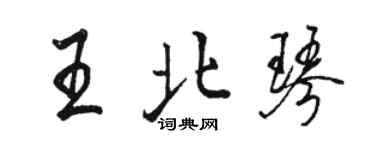 駱恆光王北琴行書個性簽名怎么寫