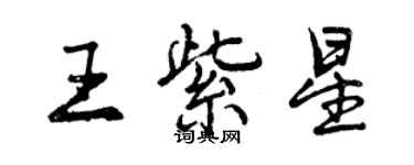 曾慶福王紫星行書個性簽名怎么寫