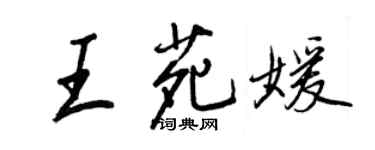 王正良王苑媛行書個性簽名怎么寫