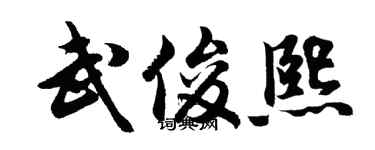 胡問遂武俊熙行書個性簽名怎么寫