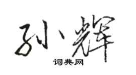 駱恆光孫輝行書個性簽名怎么寫