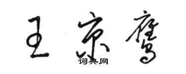 駱恆光王京鷹草書個性簽名怎么寫