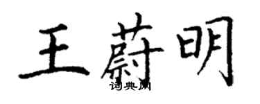 丁謙王蔚明楷書個性簽名怎么寫