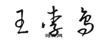 駱恆光王李鳥草書個性簽名怎么寫