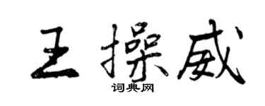 曾慶福王操威行書個性簽名怎么寫