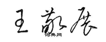 駱恆光王敬展草書個性簽名怎么寫