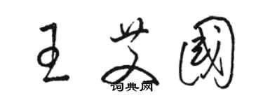 駱恆光王艾國草書個性簽名怎么寫