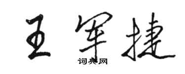 駱恆光王軍捷行書個性簽名怎么寫