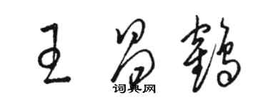 駱恆光王昌鶴草書個性簽名怎么寫