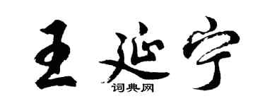 胡問遂王延寧行書個性簽名怎么寫