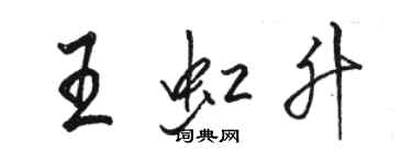 駱恆光王虹升行書個性簽名怎么寫