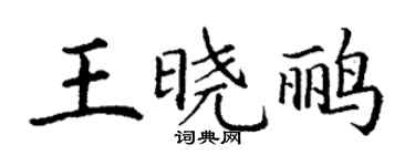 丁謙王曉鸝楷書個性簽名怎么寫