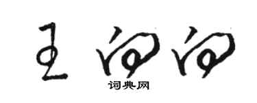 駱恆光王向向草書個性簽名怎么寫