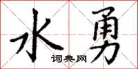 丁謙水勇楷書怎么寫