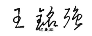 駱恆光王銘強草書個性簽名怎么寫