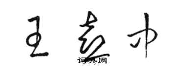 駱恆光王喜中草書個性簽名怎么寫