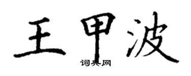 丁謙王甲波楷書個性簽名怎么寫