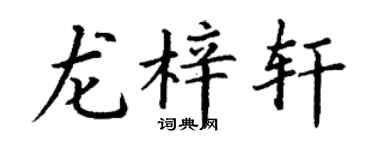 丁謙龍梓軒楷書個性簽名怎么寫