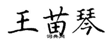 丁謙王苗琴楷書個性簽名怎么寫