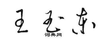 駱恆光王玉東草書個性簽名怎么寫