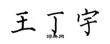 何伯昌王丁宇楷書個性簽名怎么寫