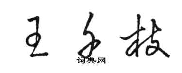 駱恆光王千枝草書個性簽名怎么寫