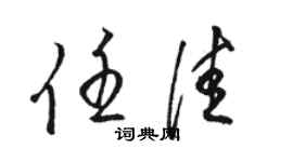 駱恆光任佳草書個性簽名怎么寫