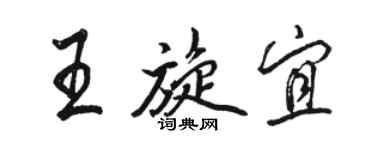 駱恆光王旋宜行書個性簽名怎么寫