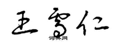 曾慶福王雪仁草書個性簽名怎么寫