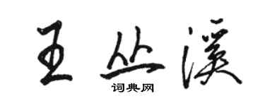 駱恆光王叢溪行書個性簽名怎么寫