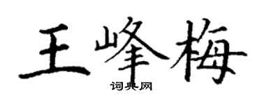 丁謙王峰梅楷書個性簽名怎么寫