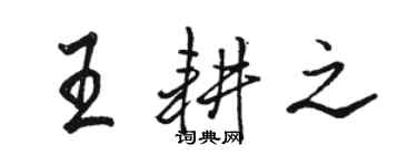駱恆光王耕之行書個性簽名怎么寫
