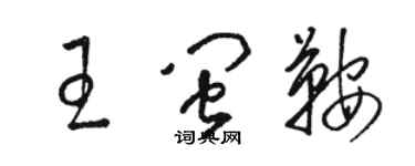 駱恆光王閩鞍草書個性簽名怎么寫