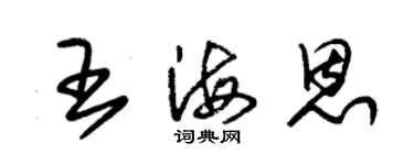 朱錫榮王海恩草書個性簽名怎么寫