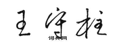 駱恆光王守柱草書個性簽名怎么寫