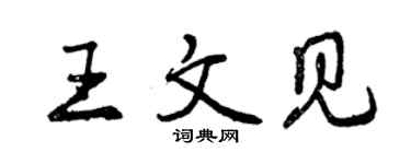 曾慶福王文見行書個性簽名怎么寫