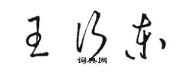 駱恆光王行東草書個性簽名怎么寫