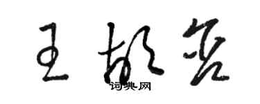 駱恆光王胡含草書個性簽名怎么寫