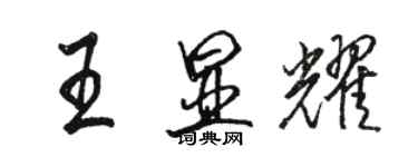 駱恆光王顯耀行書個性簽名怎么寫