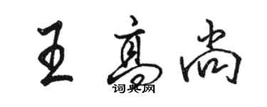 駱恆光王高尚行書個性簽名怎么寫