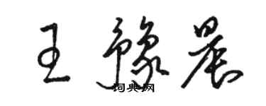 駱恆光王豫晨草書個性簽名怎么寫