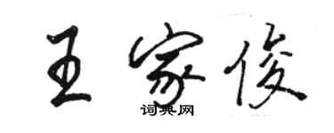 駱恆光王家俊行書個性簽名怎么寫