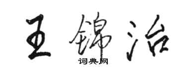 駱恆光王錦治行書個性簽名怎么寫