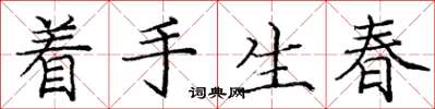 龐中華著手生春楷書怎么寫