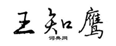 曾慶福王知鷹行書個性簽名怎么寫