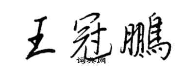 王正良王冠鵬行書個性簽名怎么寫