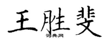 丁謙王勝斐楷書個性簽名怎么寫