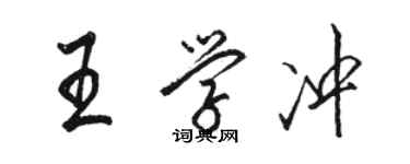 駱恆光王學沖行書個性簽名怎么寫