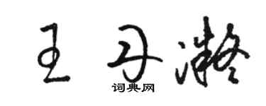 駱恆光王丹凝草書個性簽名怎么寫